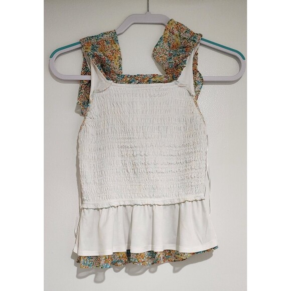 NWT $44 LC Lauren Conrad Womens Ruffle Coquette Top Multicolor Vacation Size XS - Picture 4 of 11